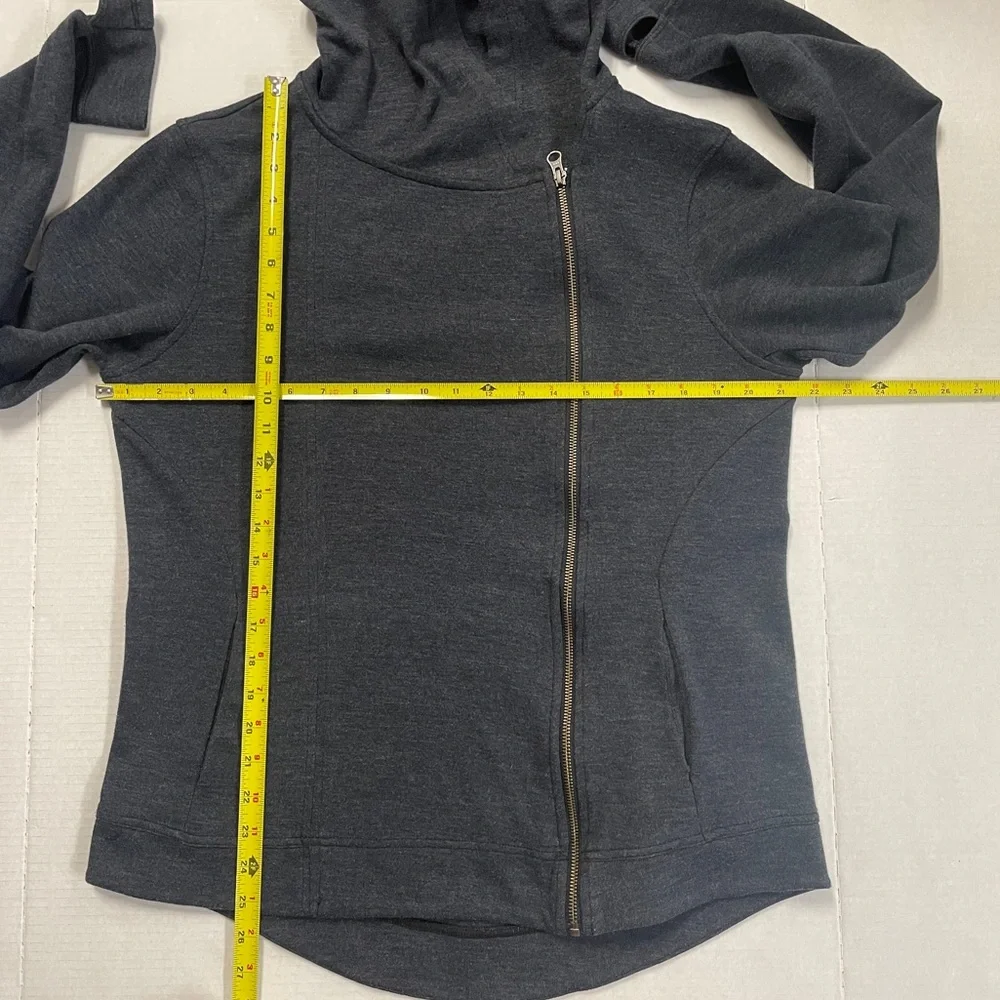 Women's Asymmetrical Zip Gray Jacket - Picture 16 of 16